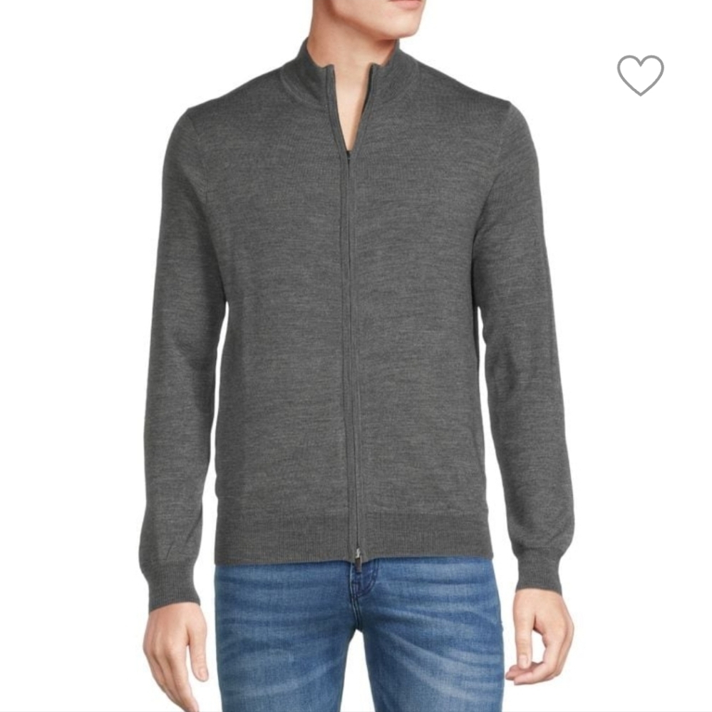 Saks Fifth Avenue Gray Men's Cardigan Sweater